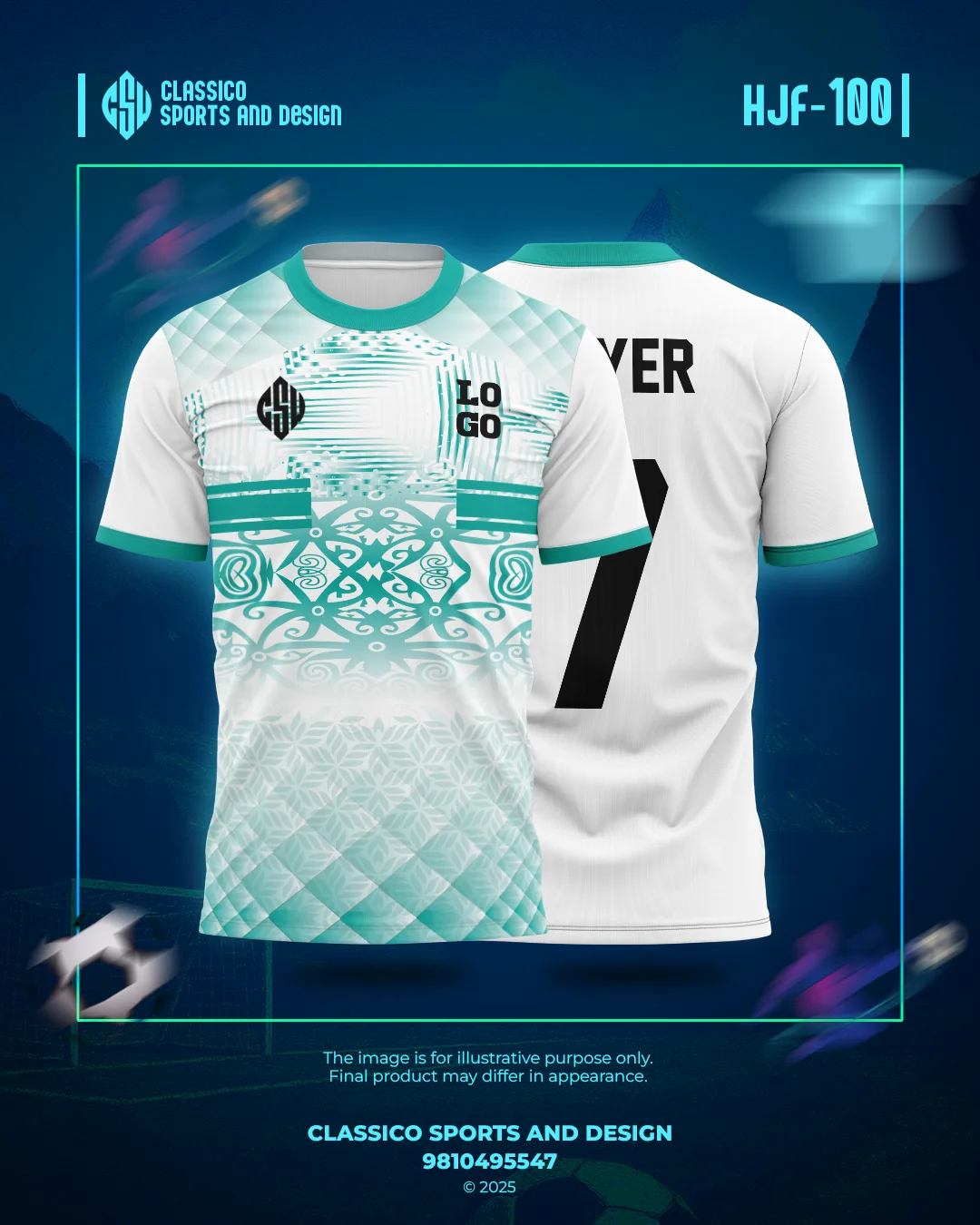 HJF 100 Custom Football Jersey  Ice Tribal Edition | Classico Sportswear Nepal