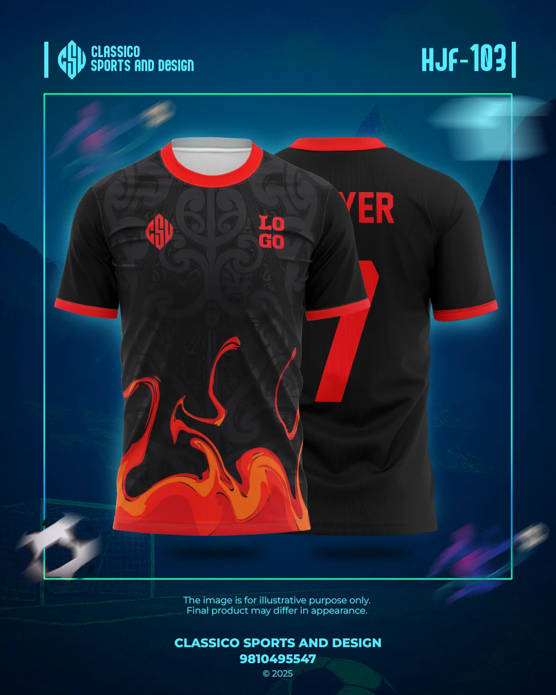 HJF 103 Custom Football Jersey  Firestorm Edition | Classico Sportswear Nepal