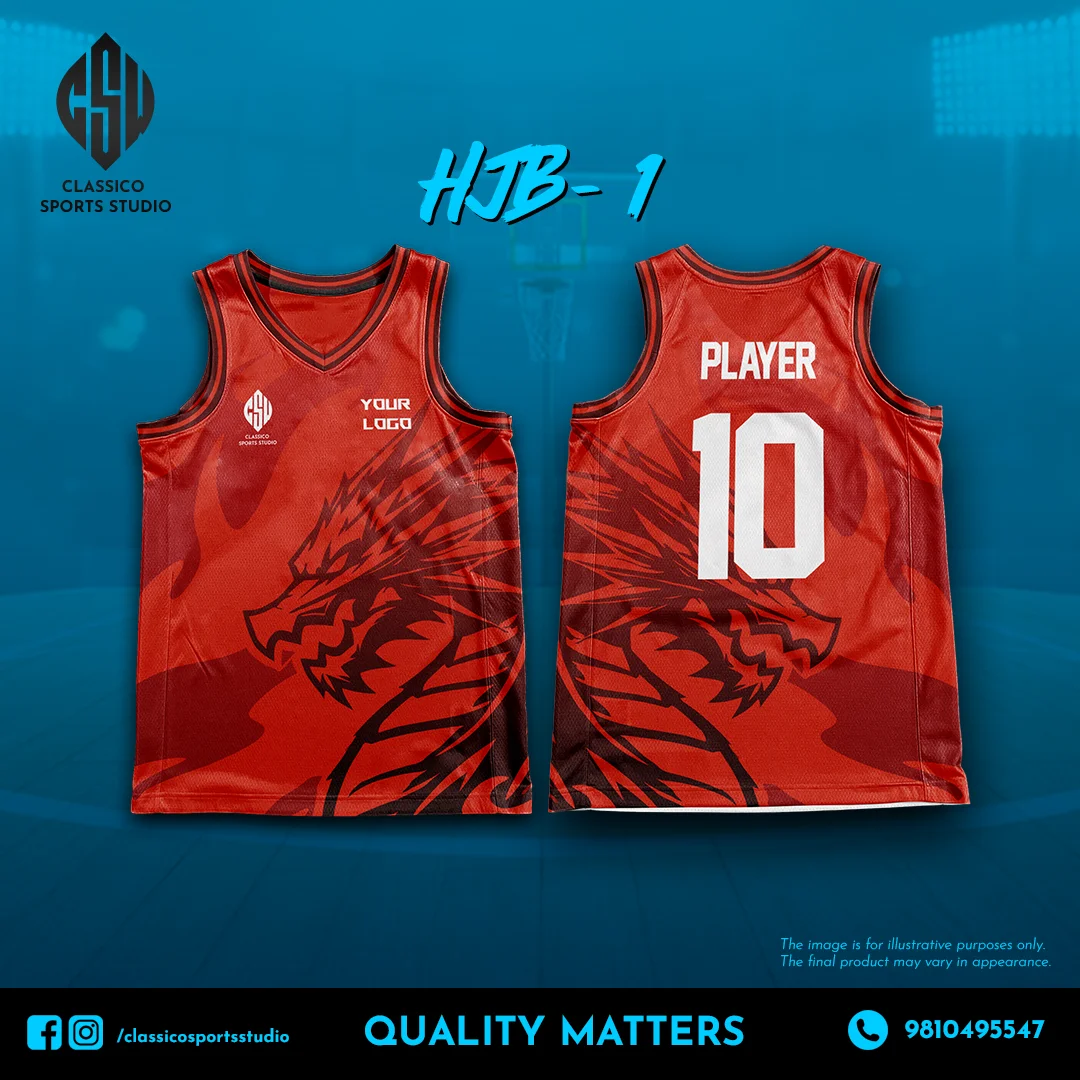 HJB-1 Custom Basketball Jersey | Designed in Nepal by Classico Sports Studio
